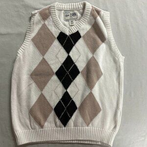 Place - Knit vest with argyle design